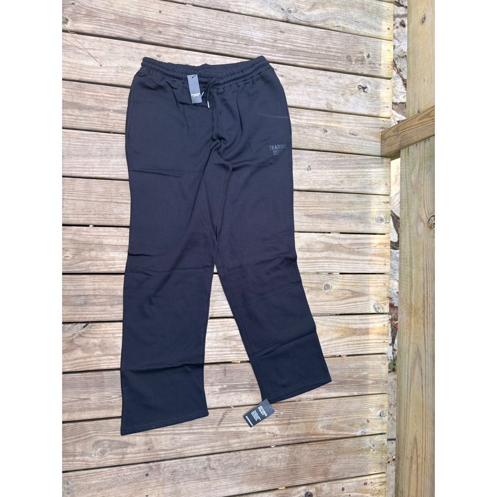 BoohooMAN Active Mens XL Black Training Dept Fleece Jogger Sweatpants NWT